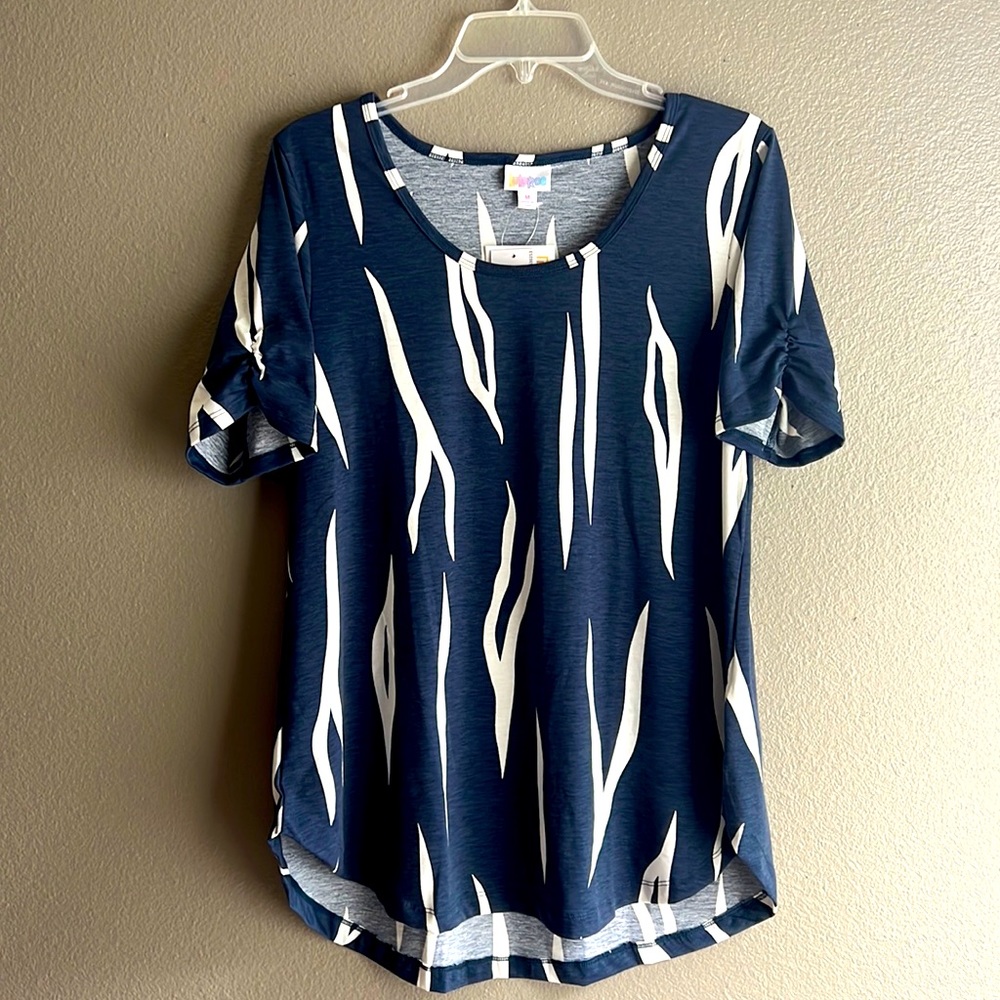 LuLaRoe Morgan Top⚡️Navy Blue & White⚡️Size Medium⚡️New with Tags